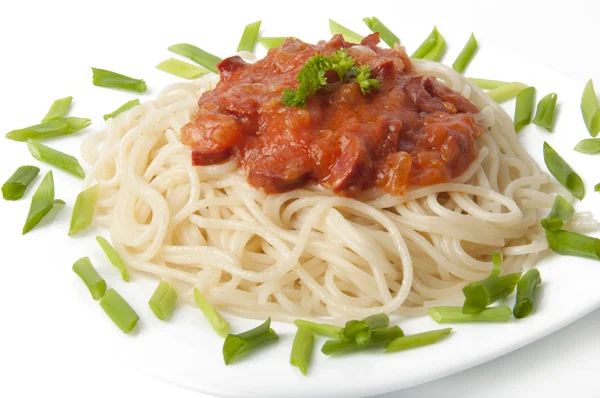 Close up van spaghetti — Stockfoto