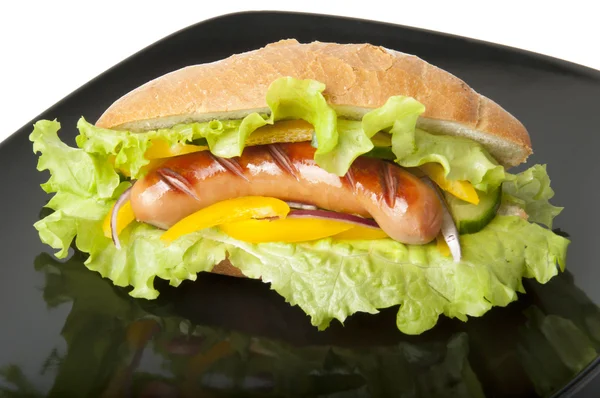 Sandwich mit Wurst — Stockfoto
