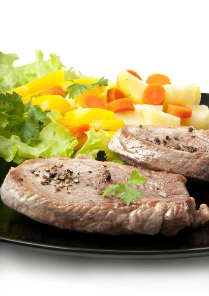 Steak zöldségekkel — Stock Fotó