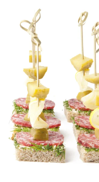 stock image Canapes on skewers