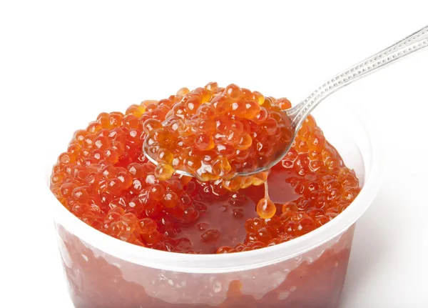 Banco con caviar rojo —  Fotos de Stock