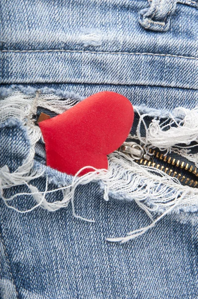 Serce w dżinsach — Zdjęcie stockowe