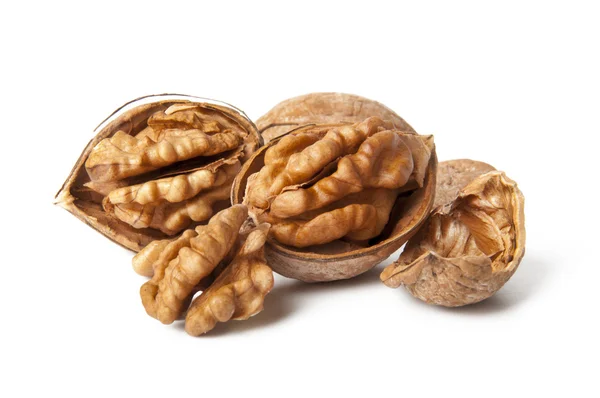Ořechy na bílém pozadí — Stock fotografie