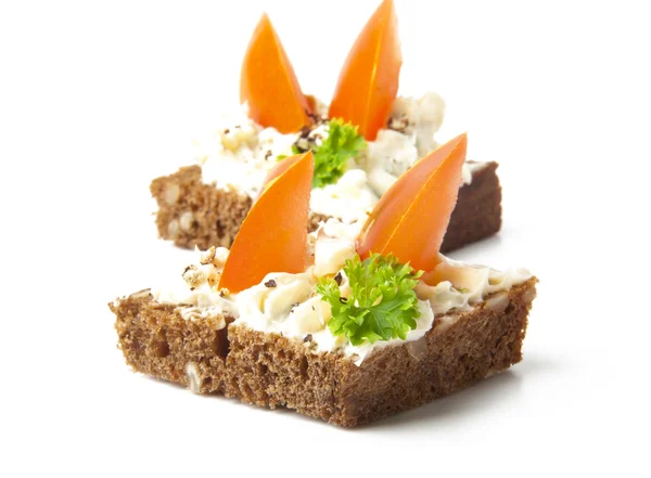 stock image Appetizers with tomatoes and cream cheese