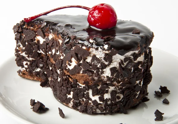 Zoet dessert fruitcake met een kers — Stockfoto
