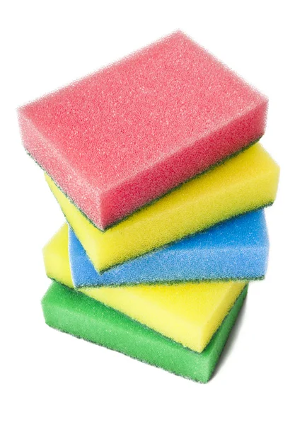 Group of kitchen sponges isolated on the white background — Stock Photo, Image