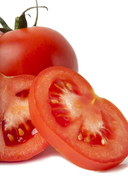 Beyaz arkaplanda domatesler — Stok fotoğraf