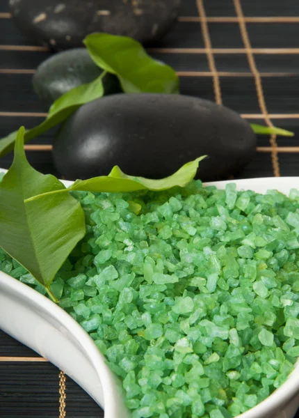 Spa salt to flavor fir and stones — Stock Photo, Image