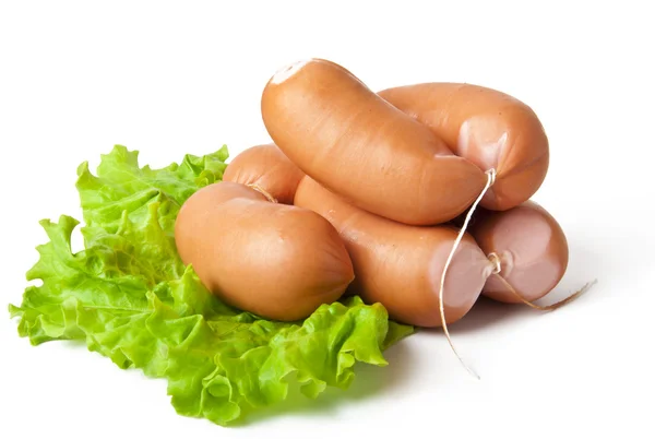 stock image Tasty sausages and lettuce