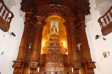 Wooden altar of Sao Pedro Church clipart