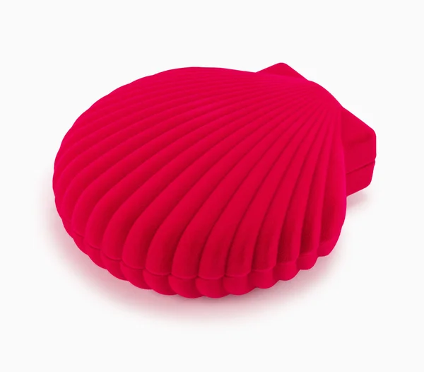 Seashells şeklindeki kırmızı Hediyelik kutu — Stok fotoğraf