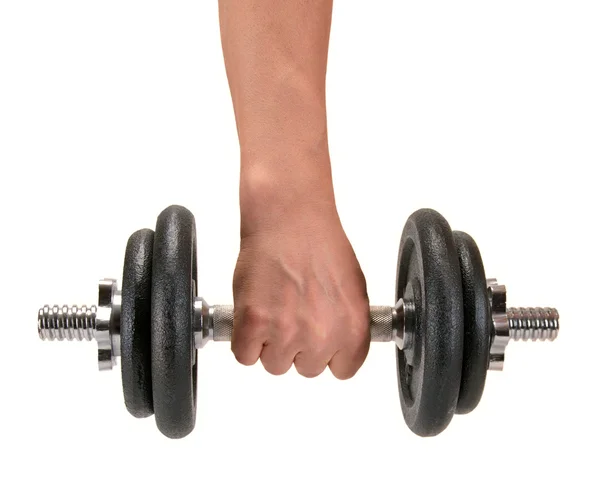 Hand with dumbbells — Stock Photo, Image