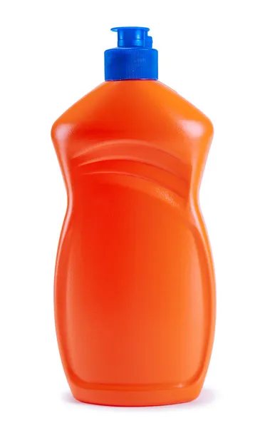 Пляшка апельсина з миючим засобом — стокове фото