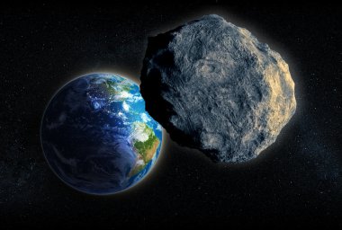 Large Asteroid closing in on Earth clipart