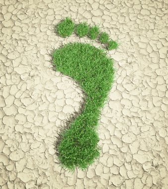 Ecological footprint concept illustration - grass patch footprint clipart