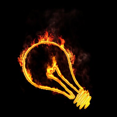 Flaming light bulb clipart