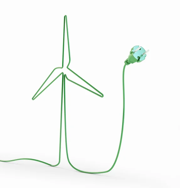 Electric cord shaped like a windmill — Stock Photo, Image