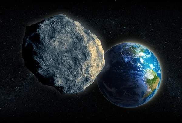 Grand astéroïde se rapprochant sur Terre — Photo