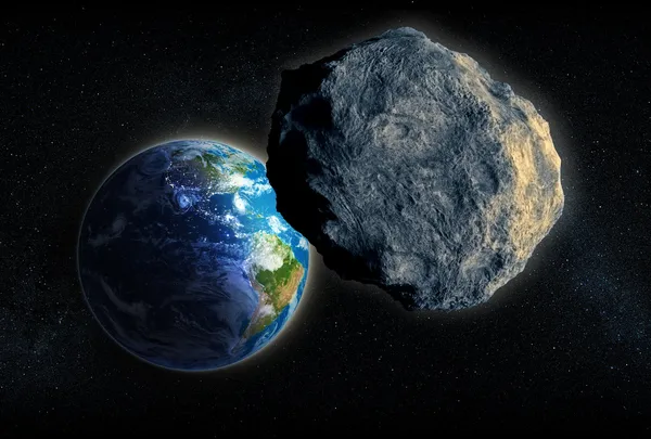 Large Asteroid closing in on Earth — Stock Photo, Image