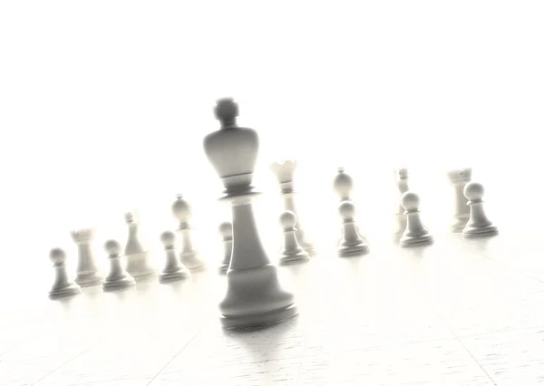 Schackspel med kungen räkna framŠachová partie s králem figura v přední — Stockfoto