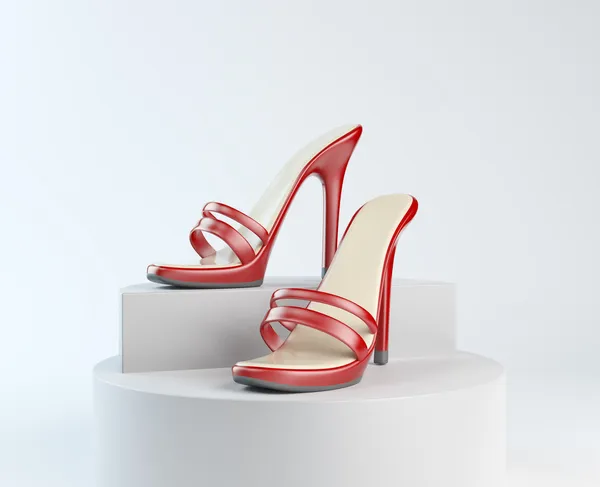 Zapatos de mujer en exhibición — Foto de Stock
