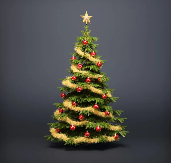 Χριστουγεννιάτικο δέντρο σε σκούρο φόντο — Φωτογραφία Αρχείου