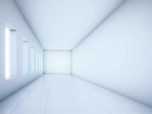 Empty white corridor Stock Picture