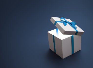 kırmızı kurdele - yılbaşı kutlama görüntüsü ile beyaz hediye