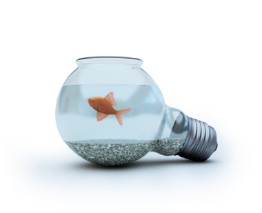 Light bulb with a goldfish clipart