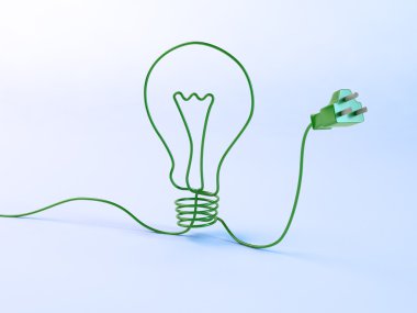 Energy concept - bulb shaped electric cord clipart