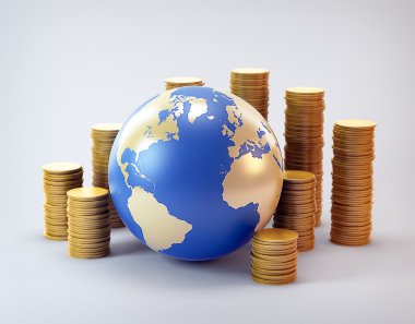 Global finance industry concept illustration clipart