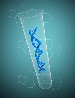 bir test tüpünde dizesinde DNA