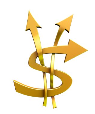 Arrows forming the dollar sign. clipart