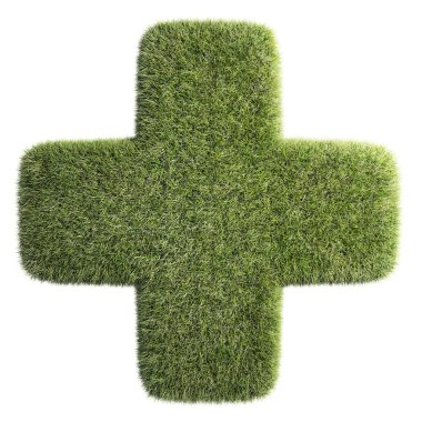 A patch of grass shaped like a cross - health symbol clipart