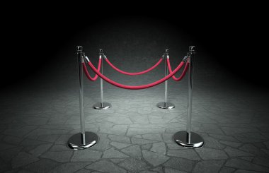 Stanchions and red rope clipart