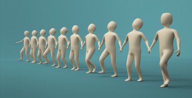 Group of holding hands clipart