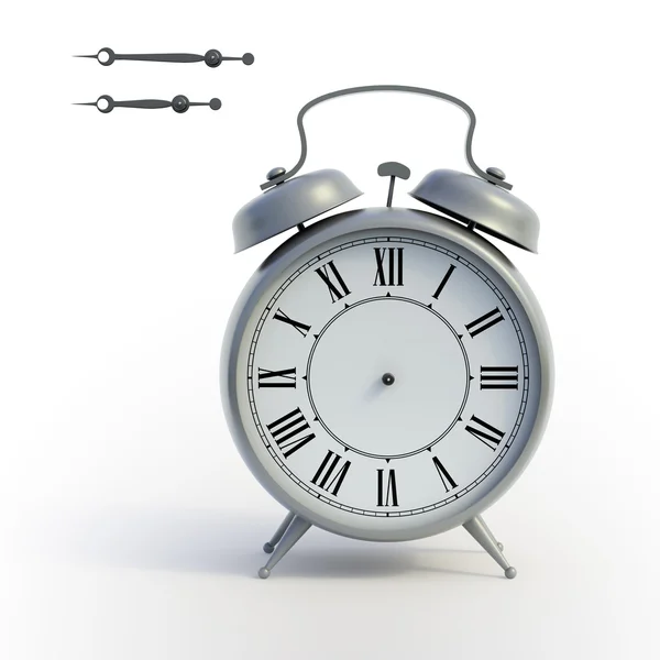 Classical alarmclock with isolated hands — Stock Photo, Image