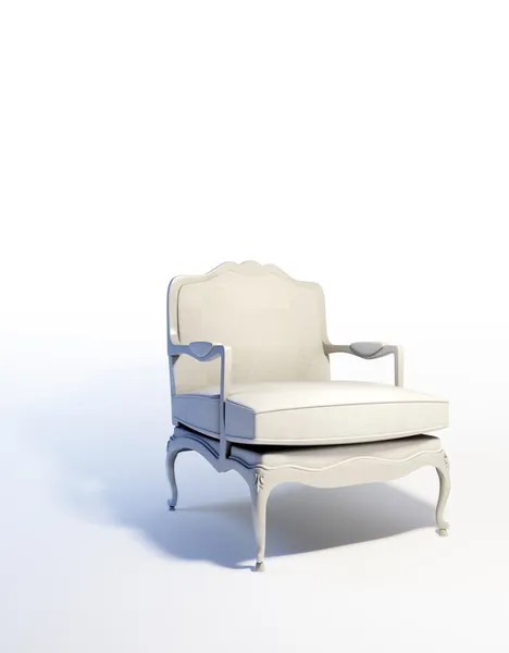 白色扶手椅中抽象内部为空 — 图库照片