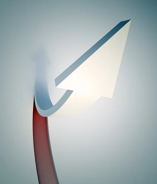 Arrow pointing up — Stock Photo, Image