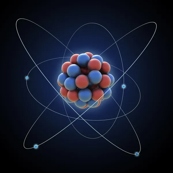 Atom - počítačem vytvořený obrázek — Stock fotografie
