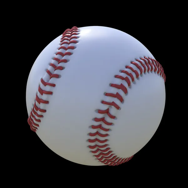 Baseball isoliert auf schwarzem Hintergrund — Stockfoto