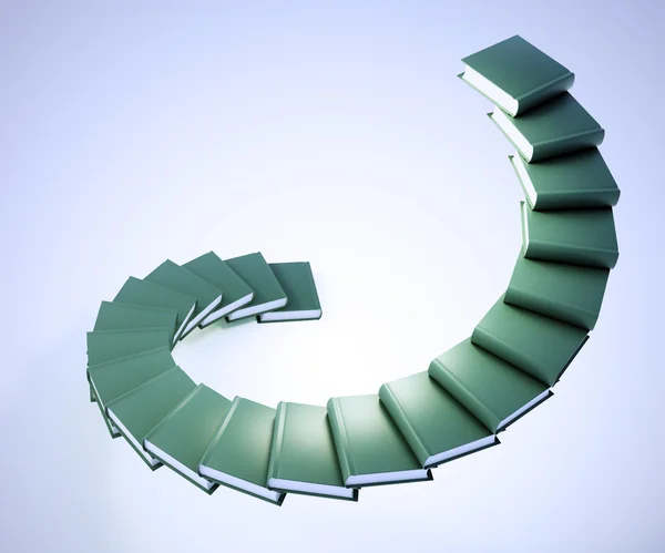 Spiraal trap gemaakt uit boeken - onderwijs vooruitgang — Stockfoto