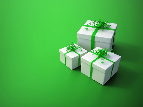 Witte cadeau met een rood lint - christmas celebration afbeelding — Stockfoto