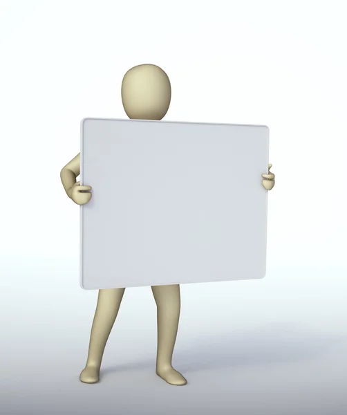 Cg character with a blank sign — Stock Photo, Image