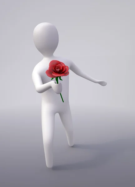 stock image CG character with a red rose