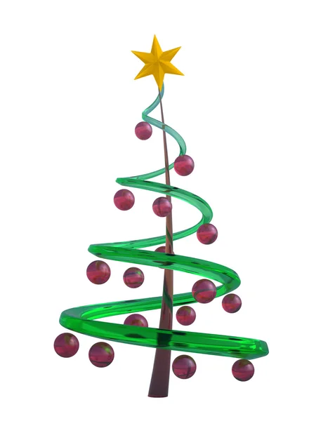 Christmas tree on white background. — Stock Photo, Image
