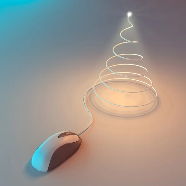 Computer Christmas tree — Stock Photo, Image