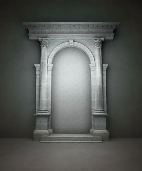 Klassisk portal med korintiska kolonner och en arkad — Stockfoto