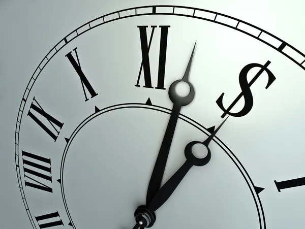 Vakit nakittir - finansal konsept illüstrasyon ile bir saat — Stok fotoğraf