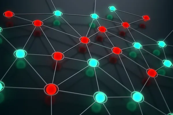 Concept netwerkinstallatiekopie - gloeiende bollen — Stockfoto